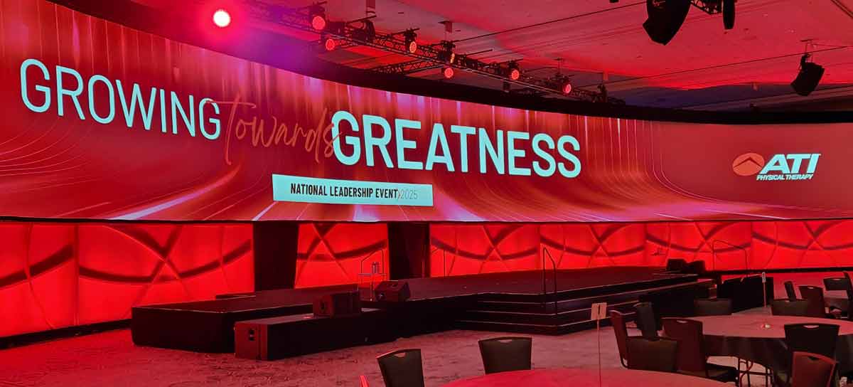 The stage is set for “Growing for Greatness” at ATI Physical Therapy’s 2025 National Leadership Event staged by Gary John La Rosa.
